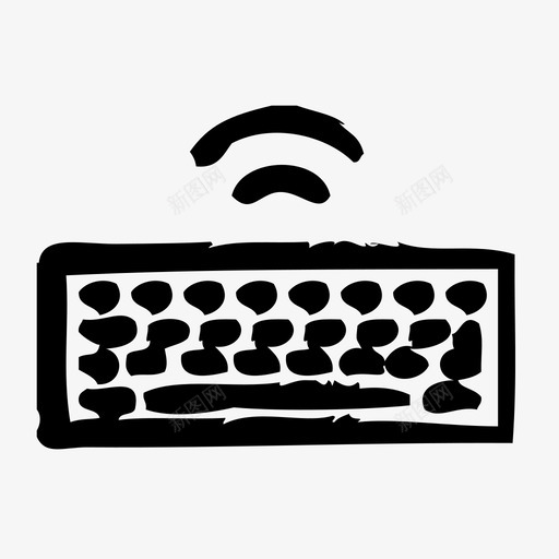 键盘计算机技术图标svg_新图网 https://ixintu.com 技术 无线 草图 计算机 键盘