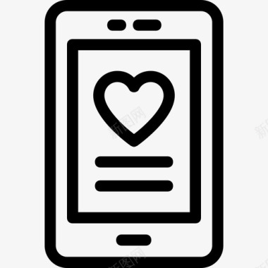 手机心形爱情图标图标