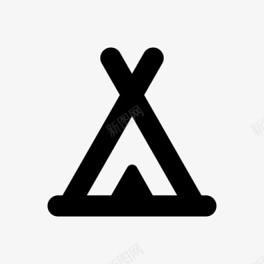 帐篷露营帐篷像素完美图标图标