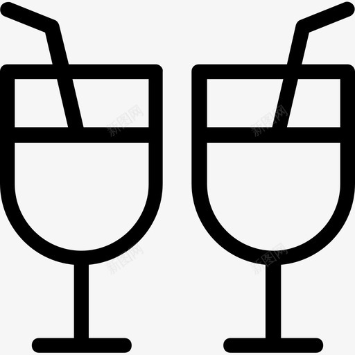 鸡尾酒酒饮料图标svg_新图网 https://ixintu.com 果汁 爱情和婚礼系列图标 玻璃杯 酒 饮料 鸡尾酒