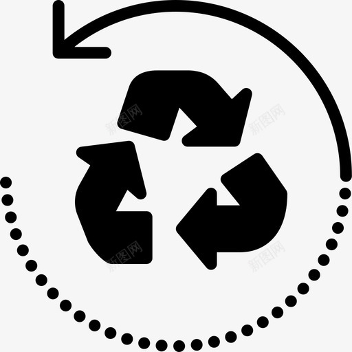 回收标识生态自然图标svg_新图网 https://ixintu.com 回收标识 生态 粉碎图标生态固体 自然