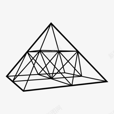 金字塔三维几何形状图标图标
