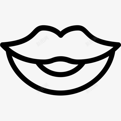 嘴唇吻嘴图标svg_新图网 https://ixintu.com 吻 嘴 嘴唇 微笑 爱和婚礼线图标