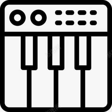 钢琴键盘音乐乐器图标图标