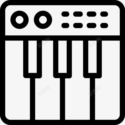 钢琴键盘音乐乐器图标svg_新图网 https://ixintu.com 乐器 合成器 派对和庆典线图标 钢琴键盘 音乐