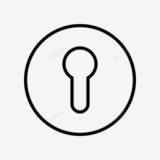 钥匙孔入口锁图标svg_新图网 https://ixintu.com 入口 安全 钥匙孔 锁