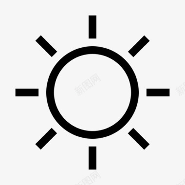 太阳亮度圆形图标图标