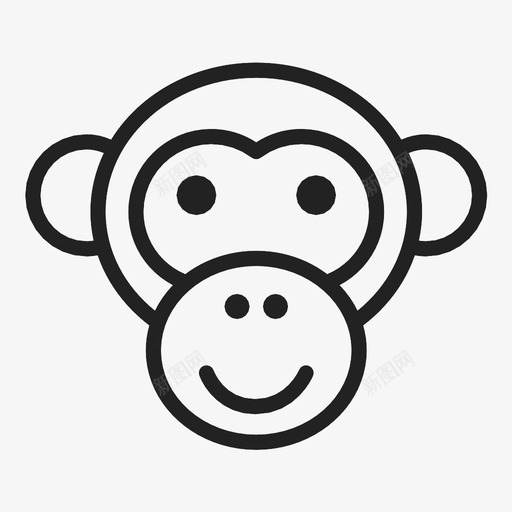 猴子森林动物宠物图标svg_新图网 https://ixintu.com 宠物 森林动物 猴子