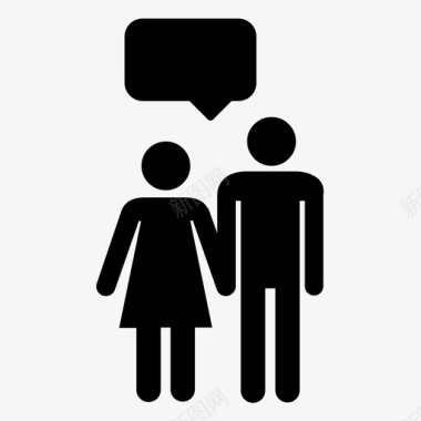 有言语泡沫的夫妻对话男人图标图标