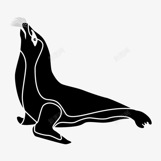海狮食肉动物哺乳动物图标svg_新图网 https://ixintu.com 哺乳动物 海狮 食肉动物