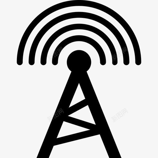 wifi塔通信塔信号塔图标svg_新图网 https://ixintu.com wifi塔 wifi天线 信号塔 无线天线 网络和通信实心图标 通信塔