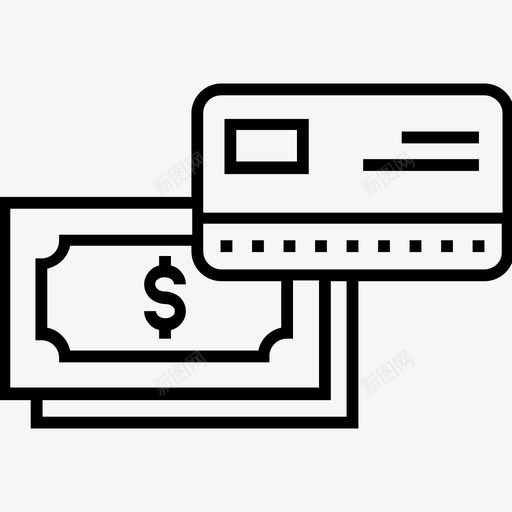 塑料货币信用卡借记卡图标svg_新图网 https://ixintu.com 600金融平面线图标 信用卡 借记卡 塑料货币 纸币 美元