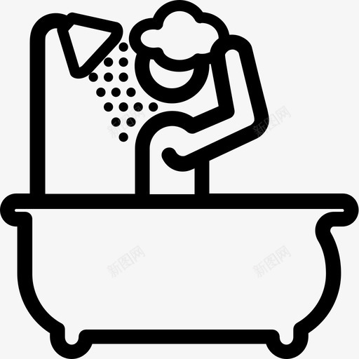浴缸浴室肥皂图标svg_新图网 https://ixintu.com 水 洗衣 浴室 浴缸 肥皂