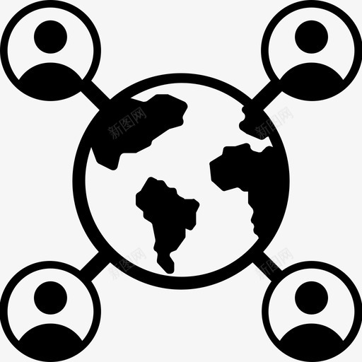 全球业务商人通信图标svg_新图网 https://ixintu.com 全球业务 商人 用户 网络和通信固体图标 通信