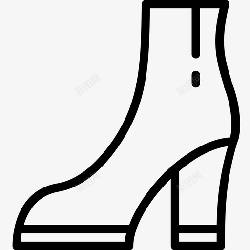 粗跟踝靴鞋类女式服装轮廓系列图标svg_新图网 https://ixintu.com 女式服装轮廓系列 粗跟踝靴 鞋类