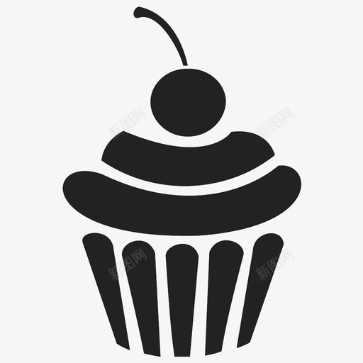 纸杯蛋糕厨师装饰图标svg_新图网 https://ixintu.com 厨师 松饼装饰 纸杯蛋糕 装饰 食品