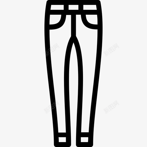 紧身牛仔裤服装女士图标svg_新图网 https://ixintu.com 女士 女士服装轮廓系列 服装 紧身牛仔裤