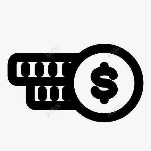 一叠硬币银行货币图标svg_新图网 https://ixintu.com 一叠硬币 货币 钱 银行
