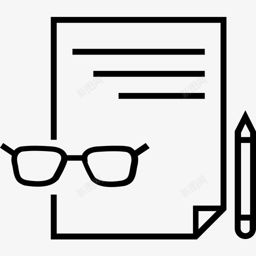纸张铅笔眼镜图标svg_新图网 https://ixintu.com 600个金融平面图标 书房 眼镜 纸张 铅笔