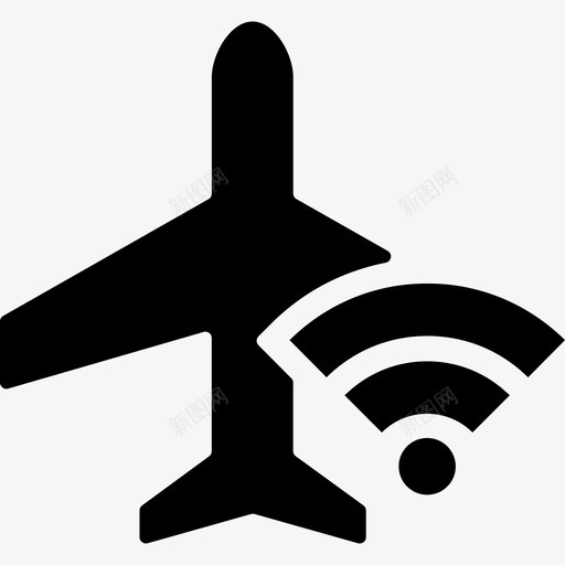 飞机和Wifi信号交通无线接入点图标svg_新图网 https://ixintu.com 交通 无线接入点 飞机和Wifi信号