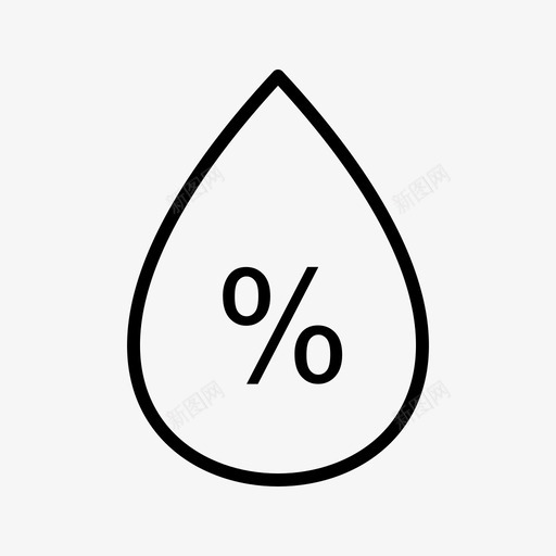 湿度降水水滴图标svg_新图网 https://ixintu.com 大气湿度 天气 水滴 湿度 降水