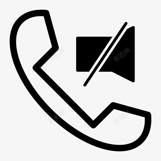 静音电话手机铃声图标svg_新图网 https://ixintu.com 手机 扬声器 电话 铃声 静音 静音电话