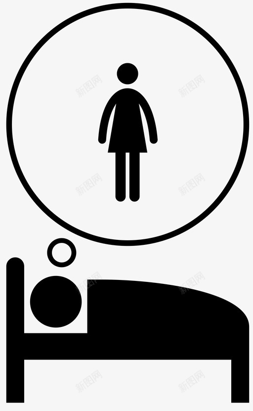 梦中的女人床夜晚图标svg_新图网 https://ixintu.com 噩梦 夜晚 床 梦中的女人 睡眠