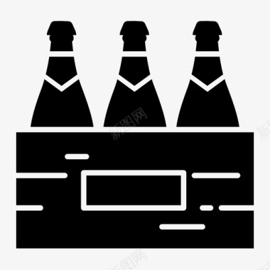 啤酒盒啤酒板条箱啤酒供应商图标图标