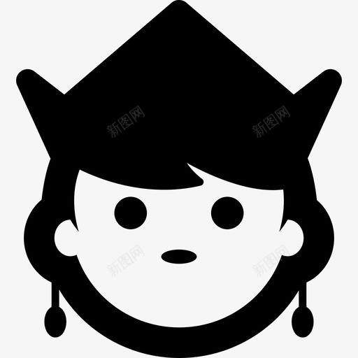 戴着帽子和耳环的女人人人的象形图图标svg_新图网 https://ixintu.com 人 人的象形图 戴着帽子和耳环的女人