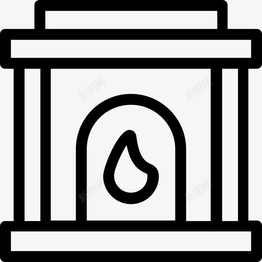 壁炉加热器暖气图标svg_新图网 https://ixintu.com 加热器 壁炉 房间炉灶 暖气 派对和庆祝线图标 颗粒炉