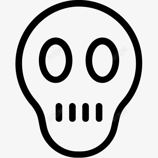 骷髅小心骨头图标svg_新图网 https://ixintu.com 危险 小心 科技线图标 骨头 骷髅
