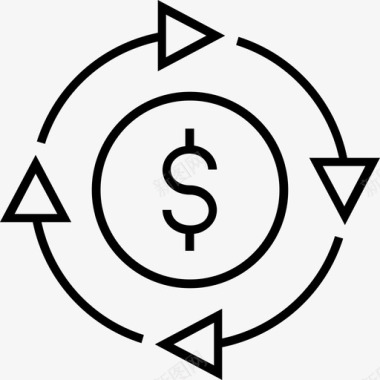 美元兑换货币货币价值图标图标