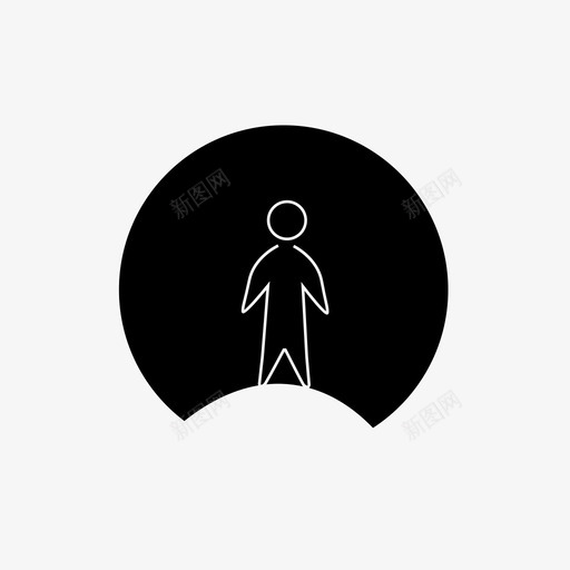 日落运动站立图标svg_新图网 https://ixintu.com 日落 站立 胜利 运动