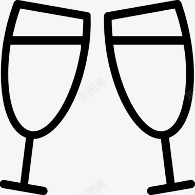 祝酒庆祝香槟酒杯图标图标