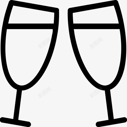 祝酒庆祝香槟酒杯图标svg_新图网 https://ixintu.com 干杯 庆祝 派对和庆祝线图标 祝酒 酒杯 香槟酒杯