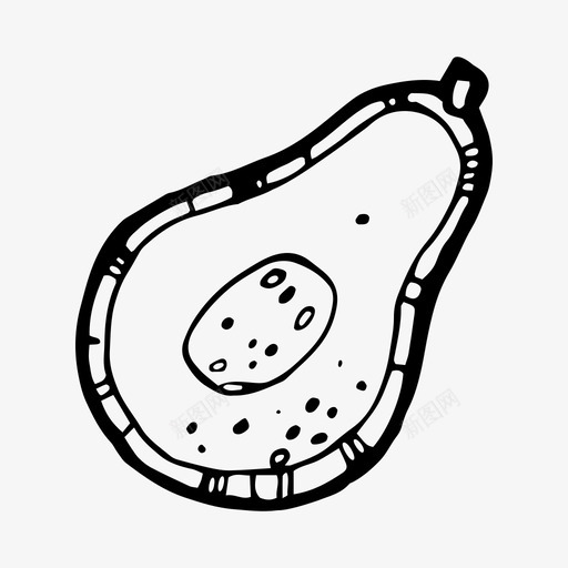 鳄梨食品水果图标svg_新图网 https://ixintu.com 健康 手绘 梨 水果 食品 鳄梨