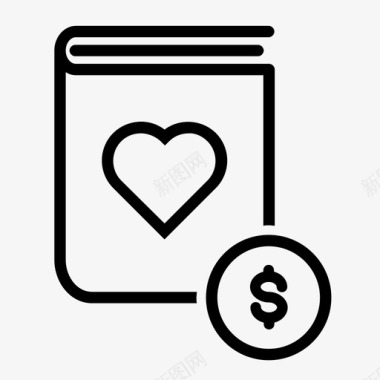 爱情故事钱美元爱情书图标图标