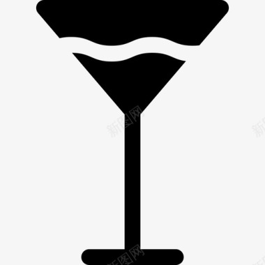 马提尼鸡尾酒玻璃杯图标图标