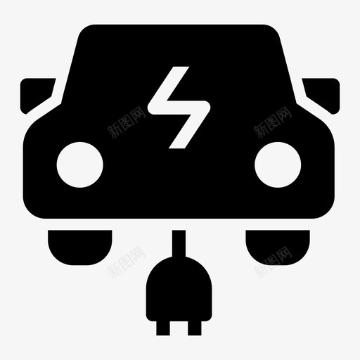 电动汽车充电清洁图标svg_新图网 https://ixintu.com 充电 可再生能源 清洁 电动汽车 能源