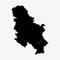 东欧塞尔维亚地图贝尔格莱德东欧图标高清图片