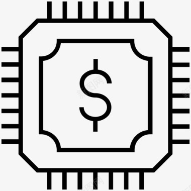 数字货币商业芯片图标图标
