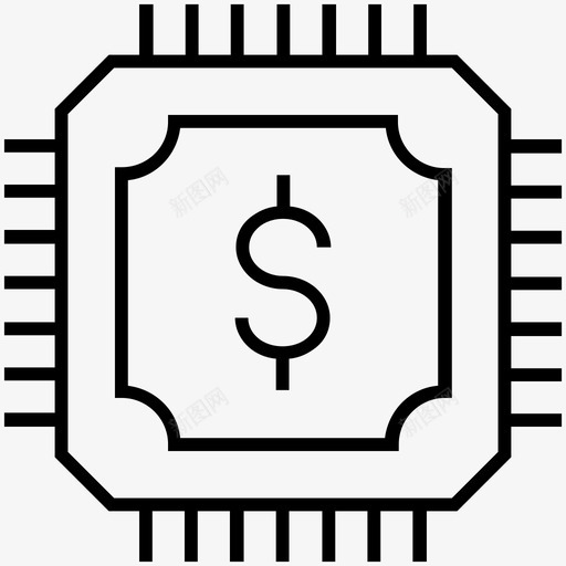 数字货币商业芯片图标svg_新图网 https://ixintu.com 1400网络和搜索引擎优化平面线图标 商业 数字货币 芯片