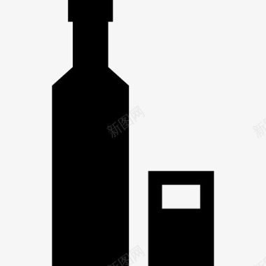 酒瓶和玻璃杯食品poi食品图标图标