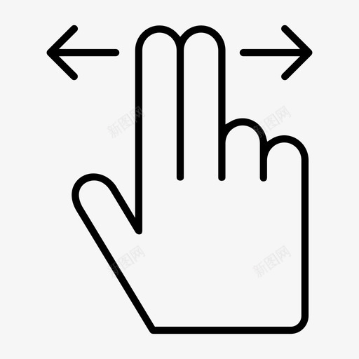 两个手指刷手手势图标svg_新图网 https://ixintu.com 两个手指刷手 手势