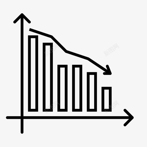 柱状图列减少图标svg_新图网 https://ixintu.com 减少 列 柱状图 测量和图表 统计