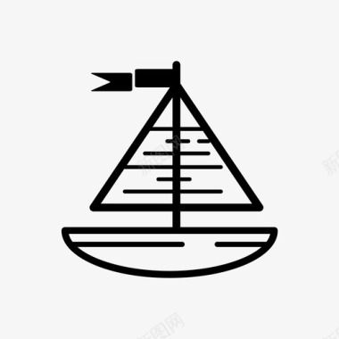 帆船旗帜船图标图标