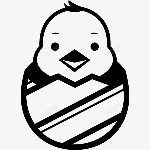 孵化小鸡条纹复活节鸡蛋图标svg_新图网 https://ixintu.com 复活节 孵化小鸡条纹 鸡蛋