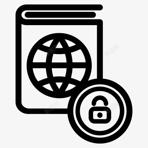 安全网络图书地球仪锁图标svg_新图网 https://ixintu.com 地球仪 宇宙 安全网络图书 网络 锁