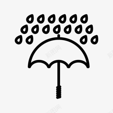 伞和雨保护天气图标图标