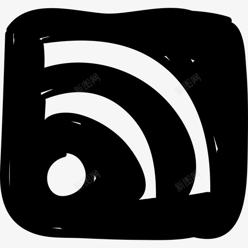RSS徽标手绘web应用程序图标svg_新图网 https://ixintu.com RSS徽标 手绘web应用程序